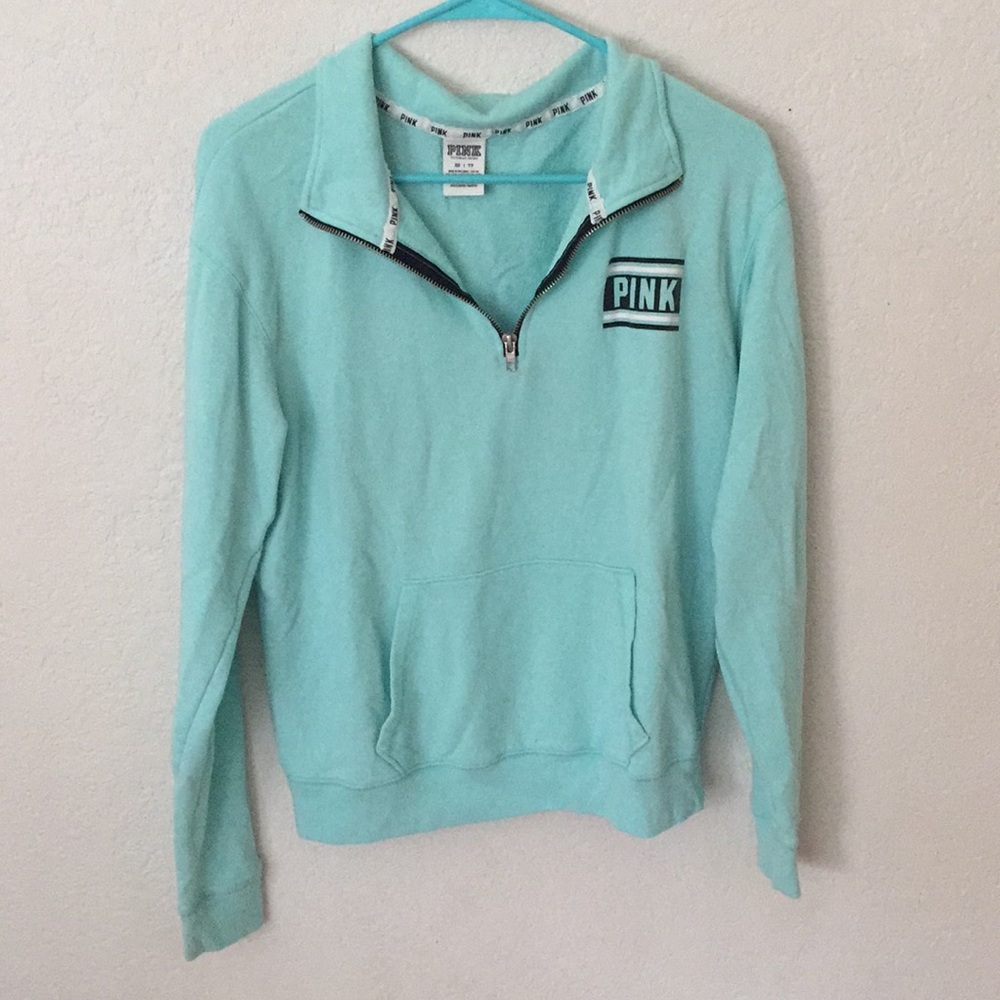 Pink quarter zip sweatshirt